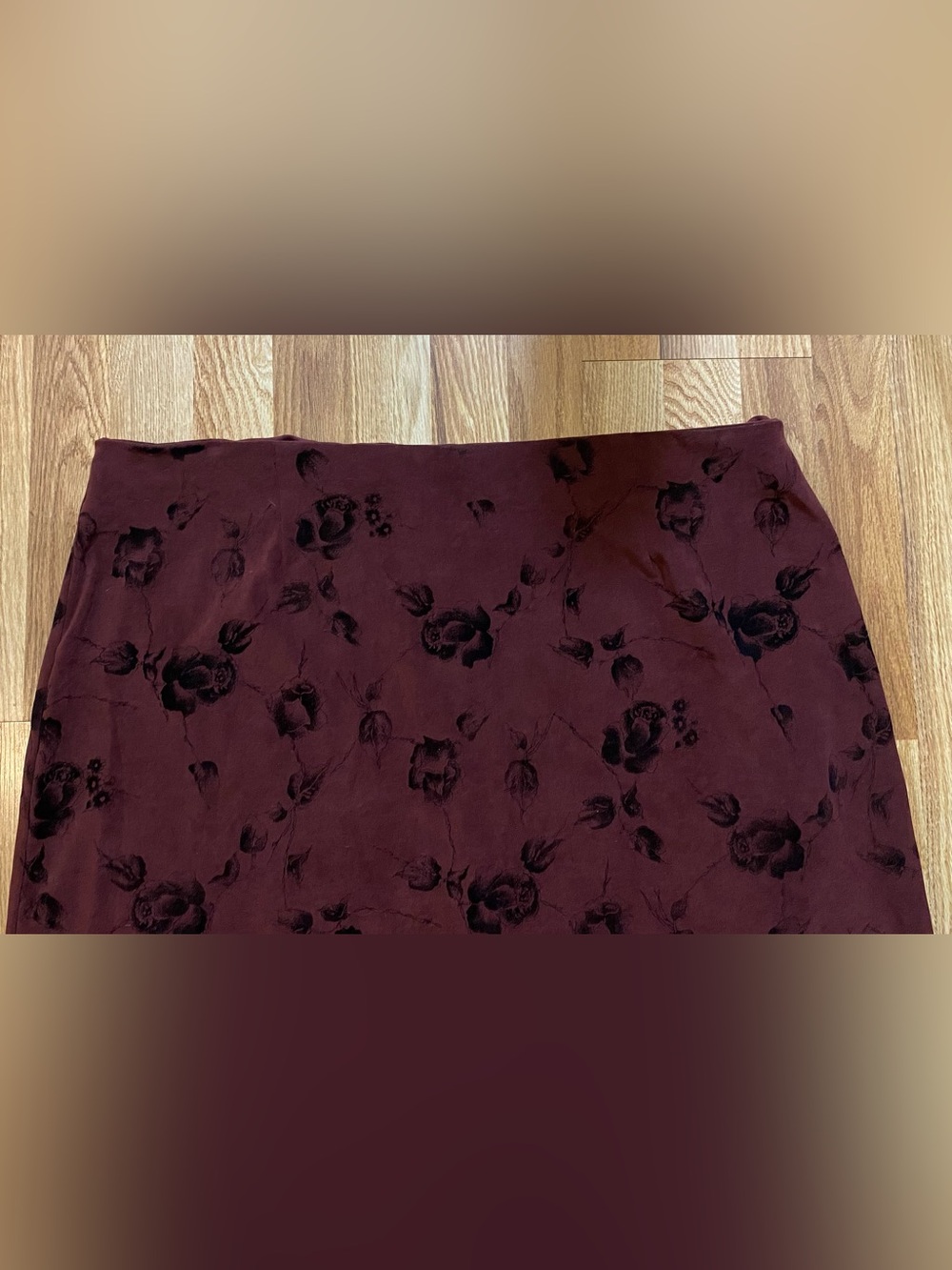 C.J. Banks Women's Maroon Floral Print A-Line Skirt Size 24W - Picture 4 of 7
